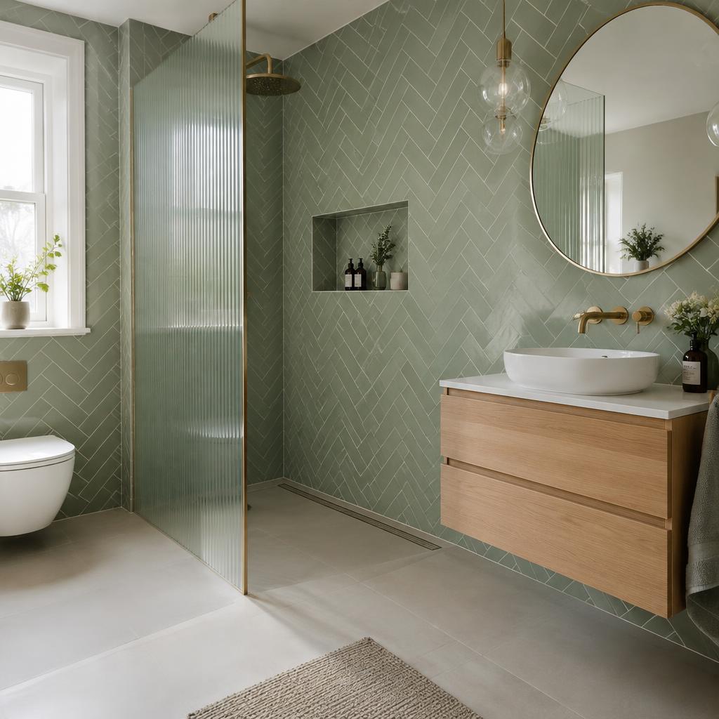 Newly renovated bathroom with walk-in shower